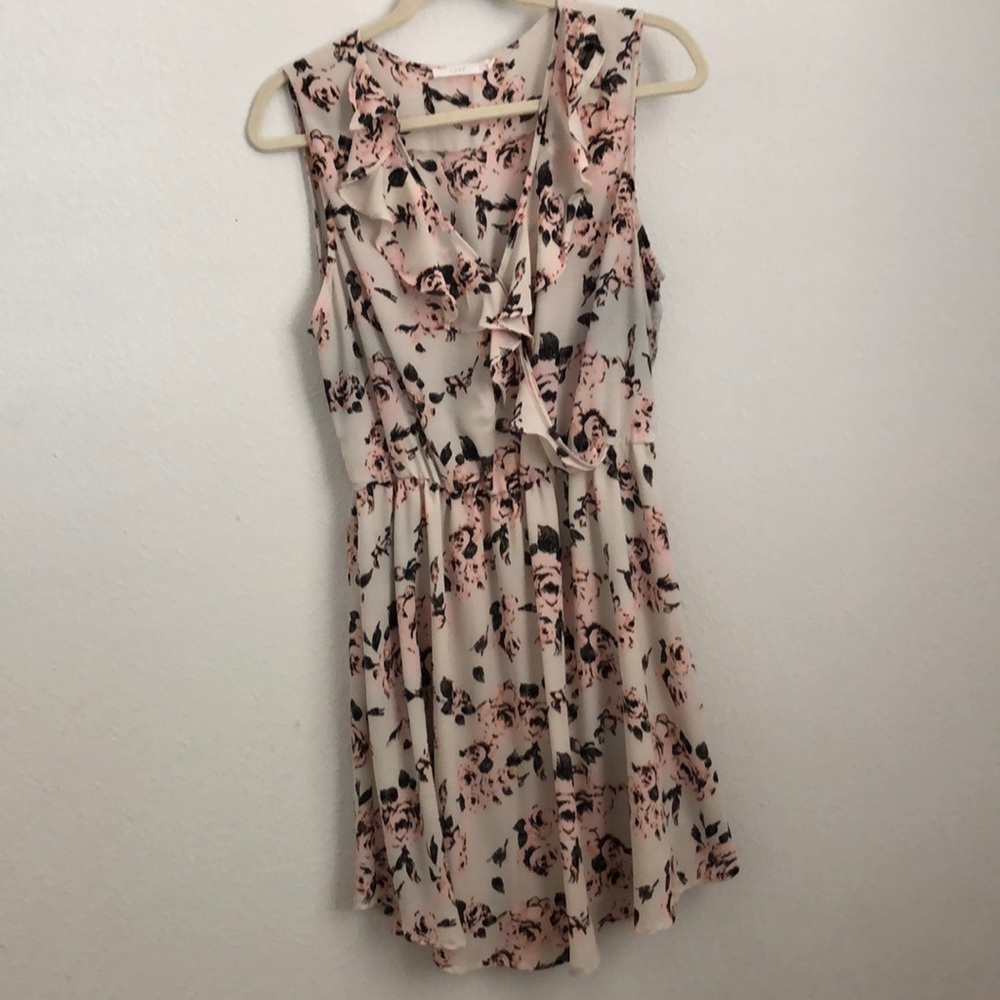 Lush Rose Print Dress - Size XL